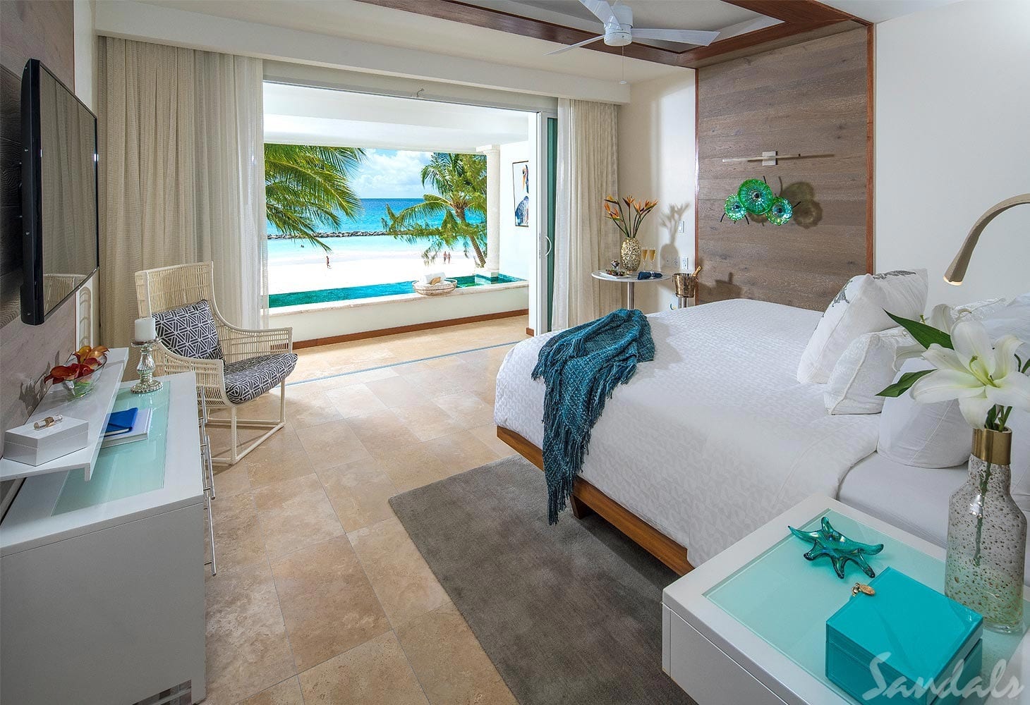 Sandals Royal Barbados Beachfront One Bedroom Skypool Butler Suite with Balcony Tranquility Soaking Tub